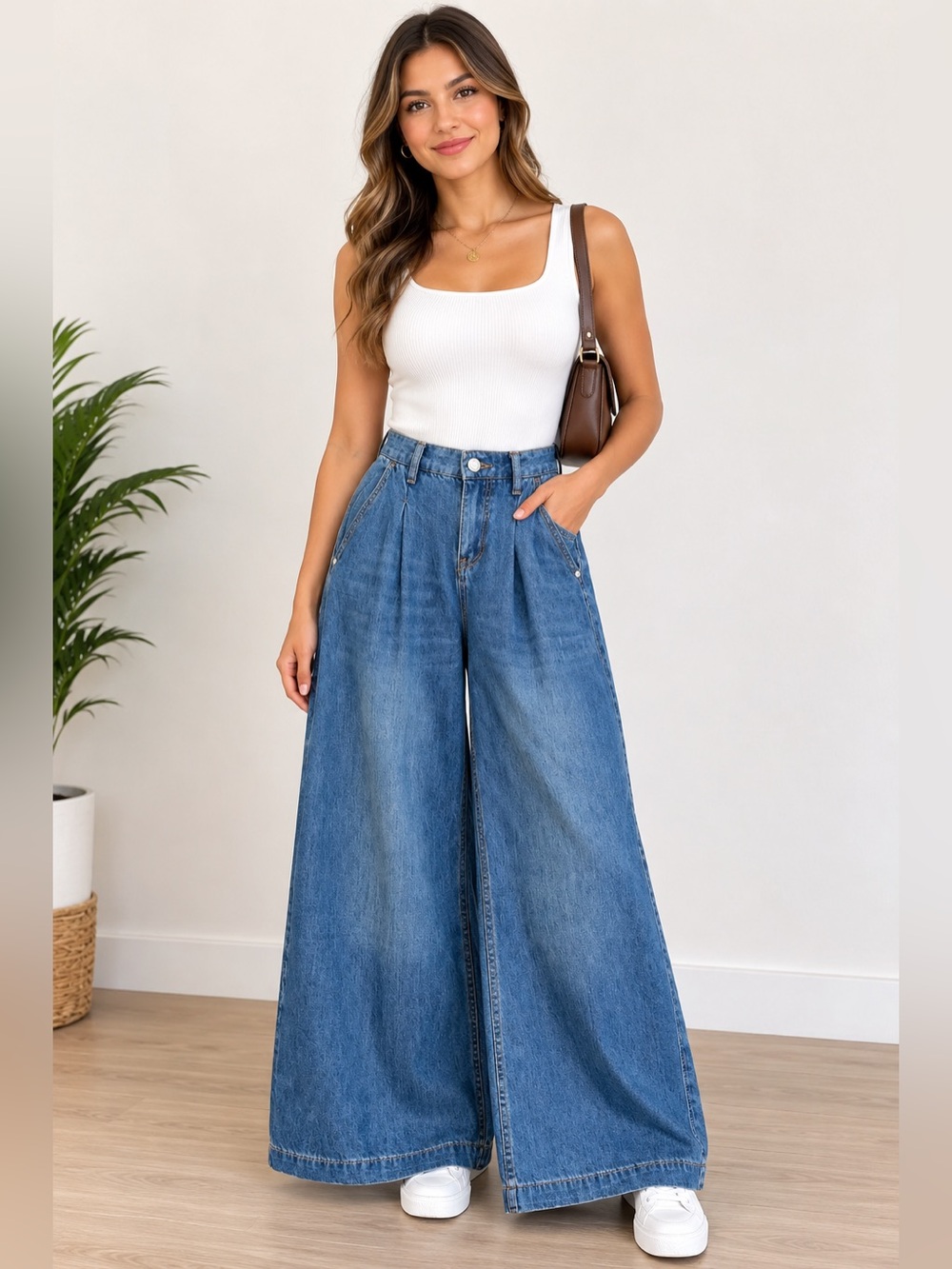 Joie Wide-Leg High Waist Jeans in Blue